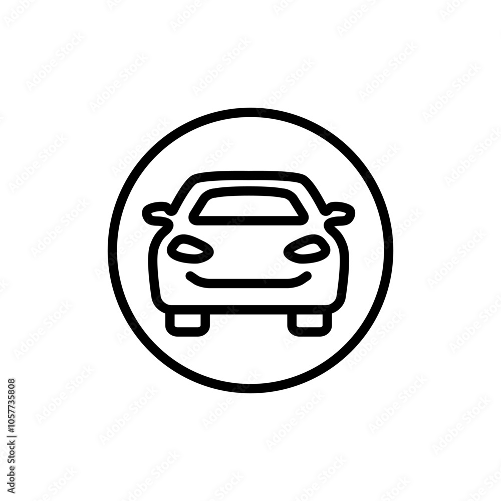 Car front simple line icon. Automobile and car dealer symbol. Auto, view, sport, race, transport, transportation outline sign. Vector illustration isolated on white background Car front simple line icon. Automobile and car dealer symbol. Auto, view, sport, race, transport, transportation outline sign. Vector illustration isolated on white background