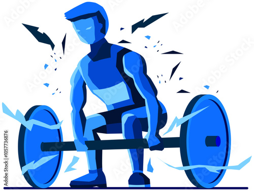 Graphic of athlete doing push-ups and weightlifting with strength