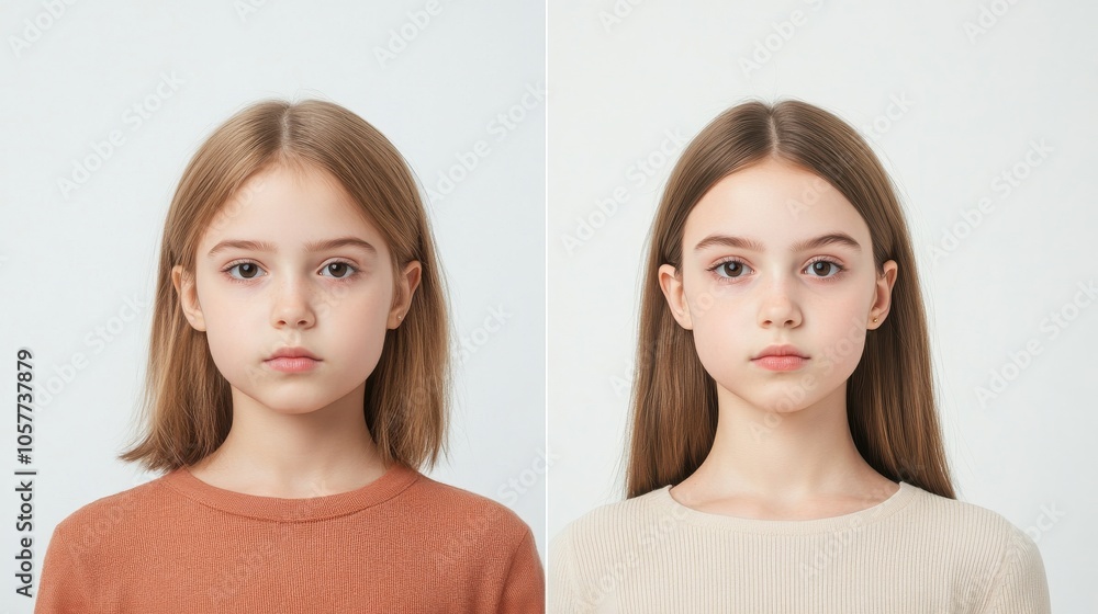 Side-by-Side Comparison of Two Young Girls Side-by-Side Comparison of Two Young Girls