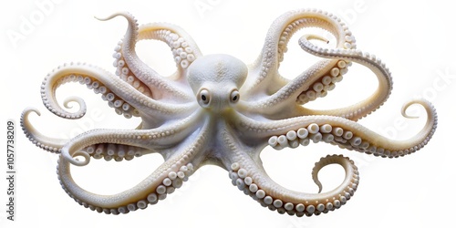 Octopus Anatomy A Detailed Look at the Tentacles of a Cephalopod on a White Background photo