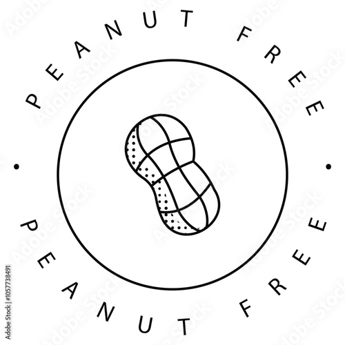 Organic Peanut-Free Eco Certification Vector Icon Design