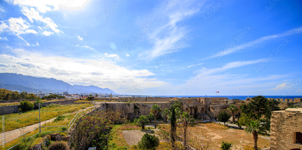 Fototapeta premium kyrenia (girne) city view from historical castle in cyprus