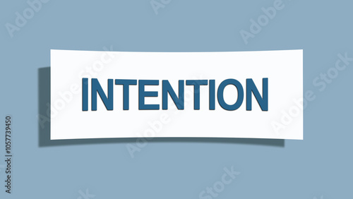 intention. A card isolated on blue background.