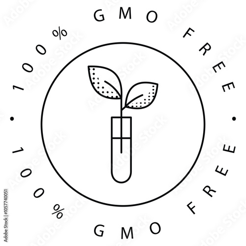 Natural GMO-Free Eco Plant Vector Symbol ICon Design