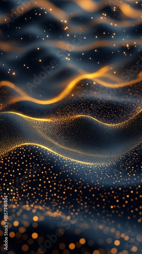 Sparkling cosmic particles scattered across a dark celestial background at night