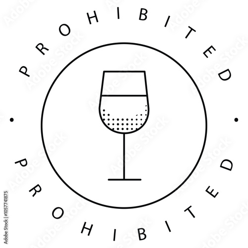 No Alcohol Beverage Ban Vector Icon Design
