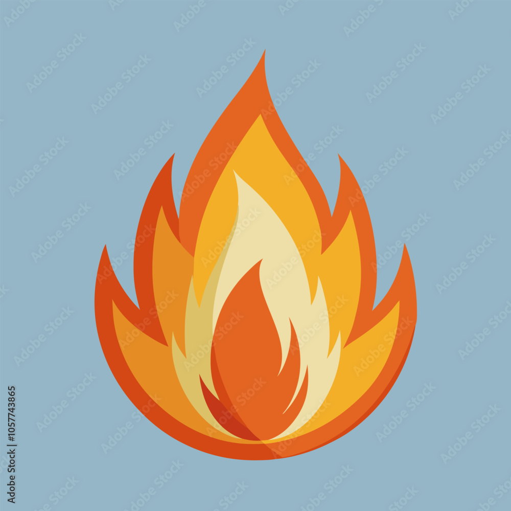 A vibrant and simple illustration of a flame, perfect for adding a touch of warmth and energy to your designs. This fire icon is ideal for websites, logos, or any project that needs a fiery element. A vibrant and simple illustration of a flame, perfect for adding a touch of warmth and energy to your designs. This fire icon is ideal for websites, logos, or any project that needs a fiery element.