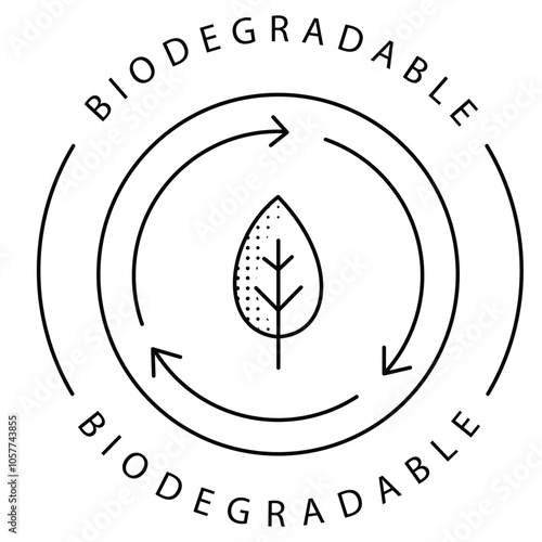 Eco Sustainability Biodegradable Recycling Vector Icon Design