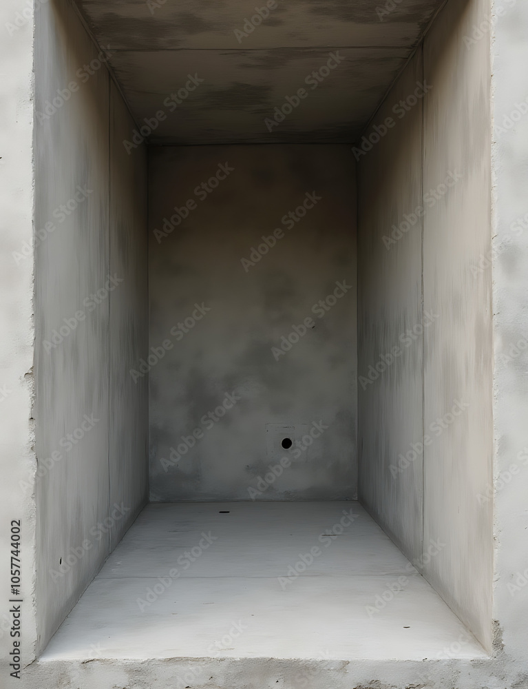 Small room made of cement background provides a simple space for contemplation and reflection. Small room made of cement background provides a simple space for contemplation and reflection.