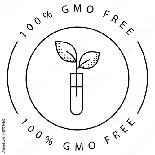 Environmentally Safe GMO-Free Plant Vector Icon Design
