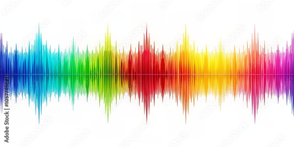 Rainbow Sound Wave Abstract Art - A Vibrant Spectrum of Audio Frequency Visualized Rainbow Sound Wave Abstract Art - A Vibrant Spectrum of Audio Frequency Visualized