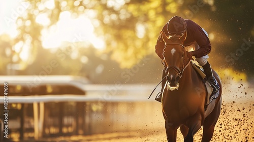 Racehorse Poised at Starting Gate in Tense Moment