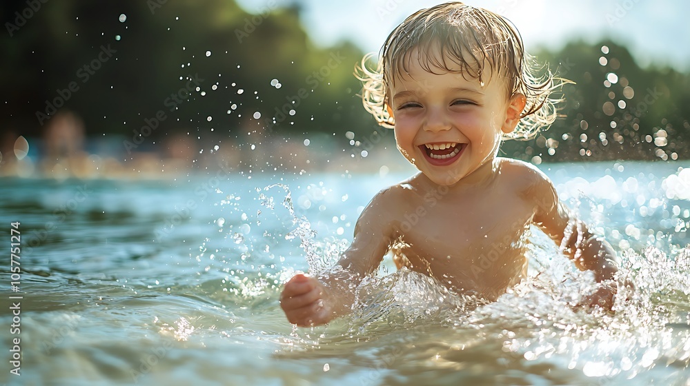 Happy child having fun on summer vacation. Happy child having fun on summer vacation.