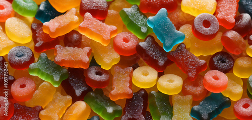 close up of colorful jelly candy
