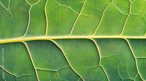 Macro photography of vivid green leaves, showcasing the fine details and delicate patterns that make them a perfect inspiration for design projects or naturethemed artwork. photo