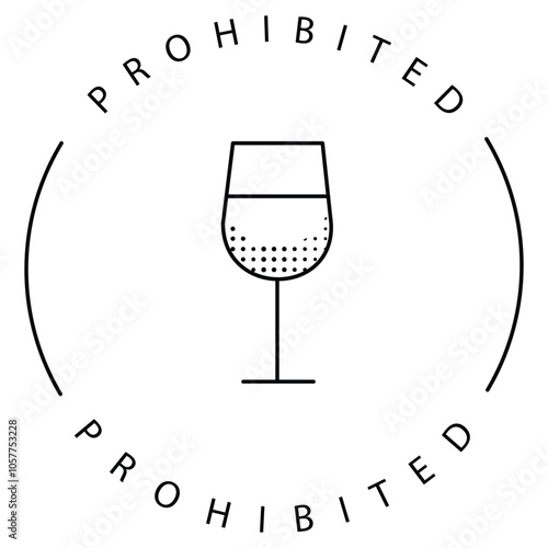 Alcohol-Free Wine Beverage Restriction Icon Design