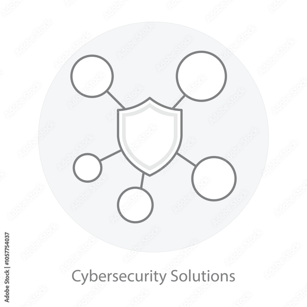Cybersecurity Solutions Icon – Shield with Network Nodes, Representing Protection from Threats Cybersecurity Solutions Icon – Shield with Network Nodes, Representing Protection from Threats