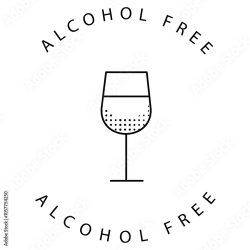 No Alcohol Wine Glass Drinking Ban Icon Design