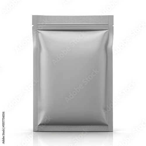 Gray packaging envelope front view isolated on a white background. Generative AI