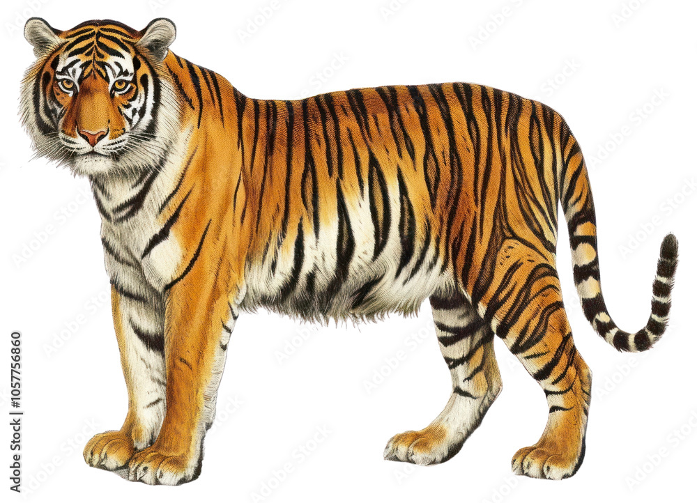 Naklejka premium PNG Tiger wildlife animal mammal.