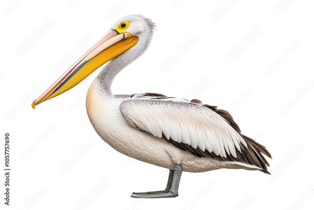 White pelican bird isolated transparent background White pelican bird isolated transparent background