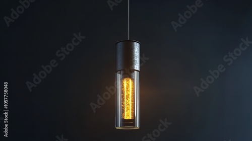 Cylinder Pendant Light Isolated on Transparent Background photo