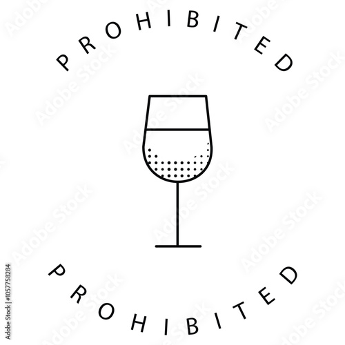 Wine Bottle Alcohol Prohibition Vector Icon Design