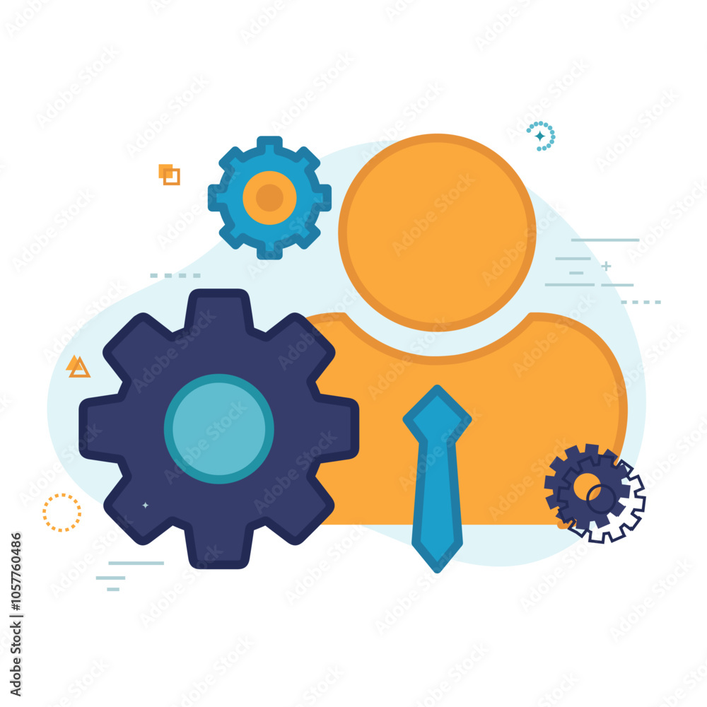 Linear administration icon from Human resources collection. Thin line administration icon isolated on white background. Male businessman avatar icon with gear, cog icon Linear administration icon from Human resources collection. Thin line administration icon isolated on white background. Male businessman avatar icon with gear, cog icon