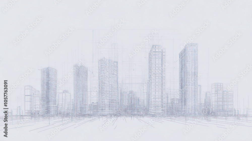 Fototapeta premium PNG Digital construction buildings architectural blueprint modern.