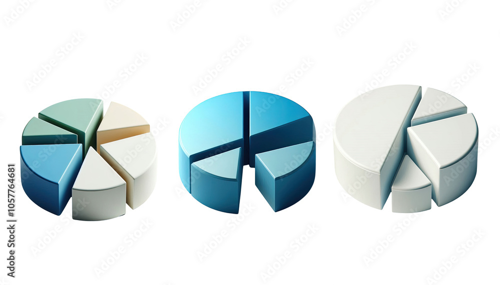 Obraz premium 3D Pie Charts Set.