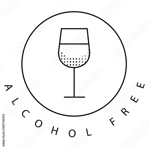 No Drinking Alcohol-Free Wine Vector Icon Design