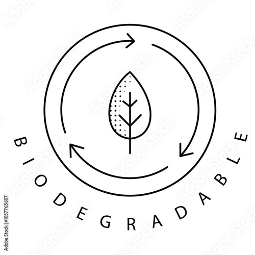 Eco-Conscious Biodegradable Recycling Vector Icon Design