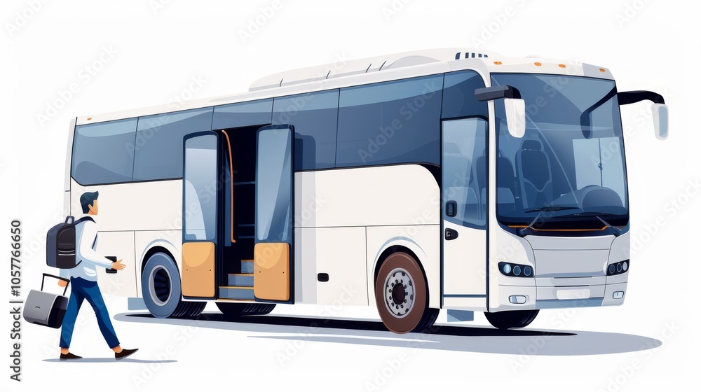People traveling by bus. City public transport concept. Passengers characters in bus. Illustrations isolated on white background. People traveling by bus. City public transport concept. Passengers characters in bus. Illustrations isolated on white background.