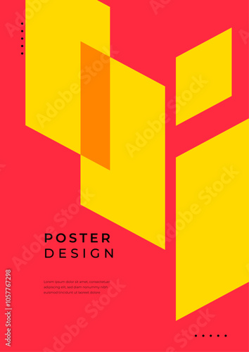 Vibrant Abstract Geometric Posters with Minimalist Design Elements. Colorful abstract posters featuring geometric shapes and minimalist design. Perfect for adding a pop of color