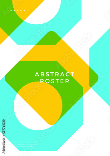 Abstract Geometric Poster Designs in Vibrant Colors. Abstract geometric posters featuring colorful shapes and modern designs. Ideal for creative projects, contemporary art displays, or trendy decor