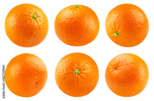 Tangerine isolated set. Collection of mandarins in different angles on a transparent background.