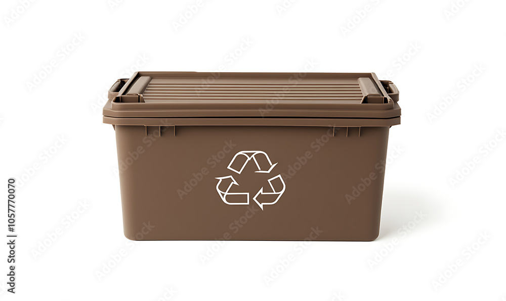 Brown Recycling Trash Container Isolated on White Background
Brown Recycling Trash Container Isolated on White Background