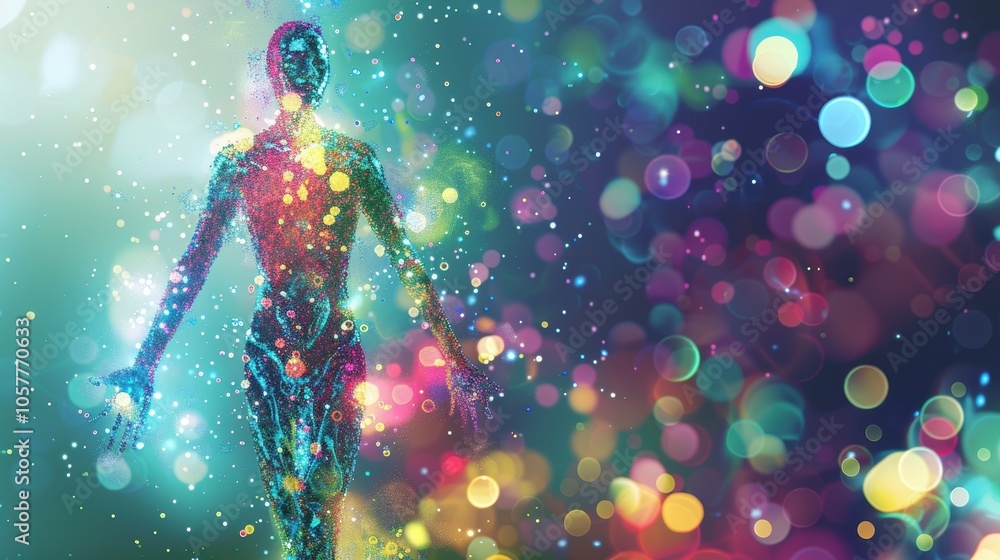 Futuristic Digital Representation of Immune System with Vitamin Enhancement for Health Concepts Futuristic Digital Representation of Immune System with Vitamin Enhancement for Health Concepts