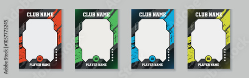 trading card template design for sports, picture frame for player performance, photo frame or border collection for hockey, basketball and football player, sports flyer design, template eps 10.