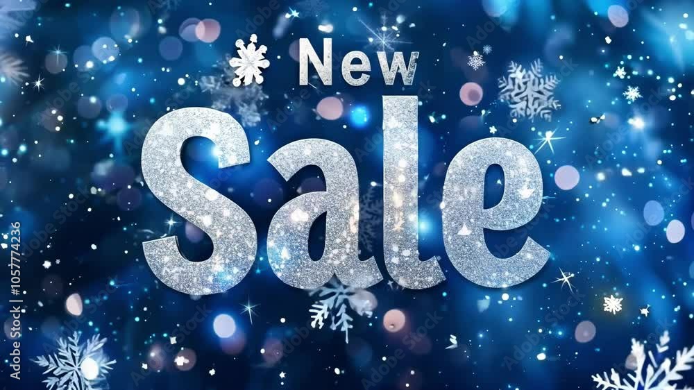 Christmas sale design A blue background with snowflakes and the words Christmas sale design A blue background with snowflakes and the words