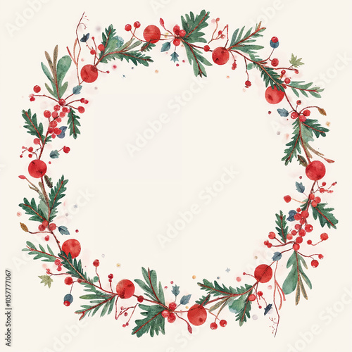 Christmas wreath with space for text
