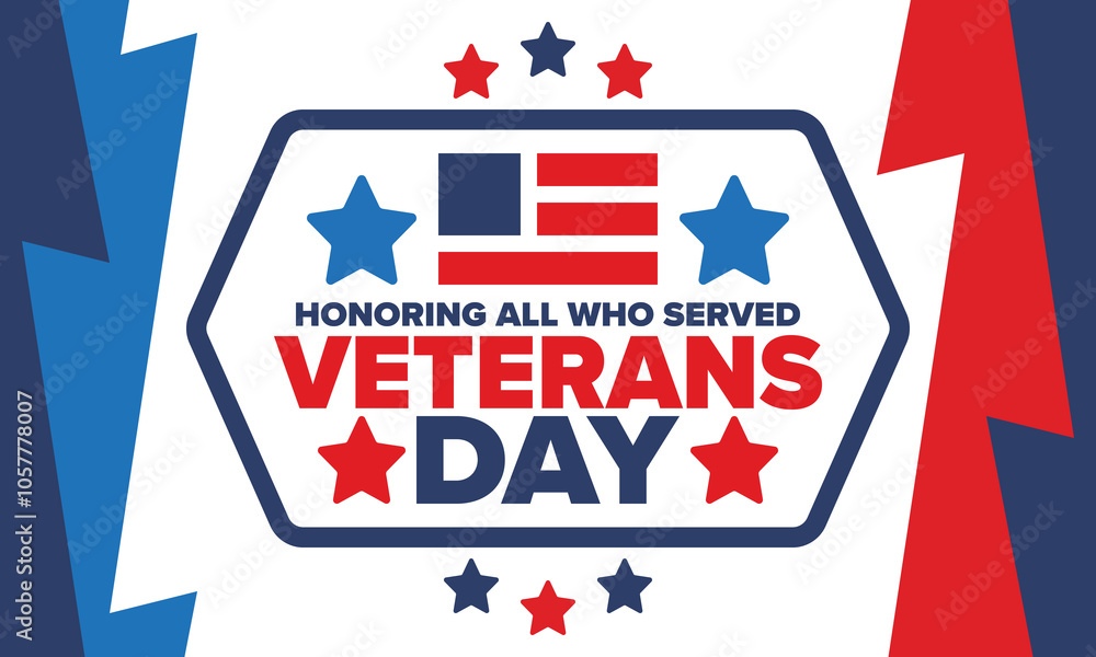 Veterans Day in United States. Federal holiday, celebrated annual in November 11. Honoring all who served. Patriotic american military concept. Poster, card, banner and background. Vector illustration Veterans Day in United States. Federal holiday, celebrated annual in November 11. Honoring all who served. Patriotic american military concept. Poster, card, banner and background. Vector illustration