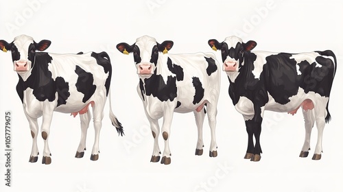  Set of Cow on Transparency Background PNG photo