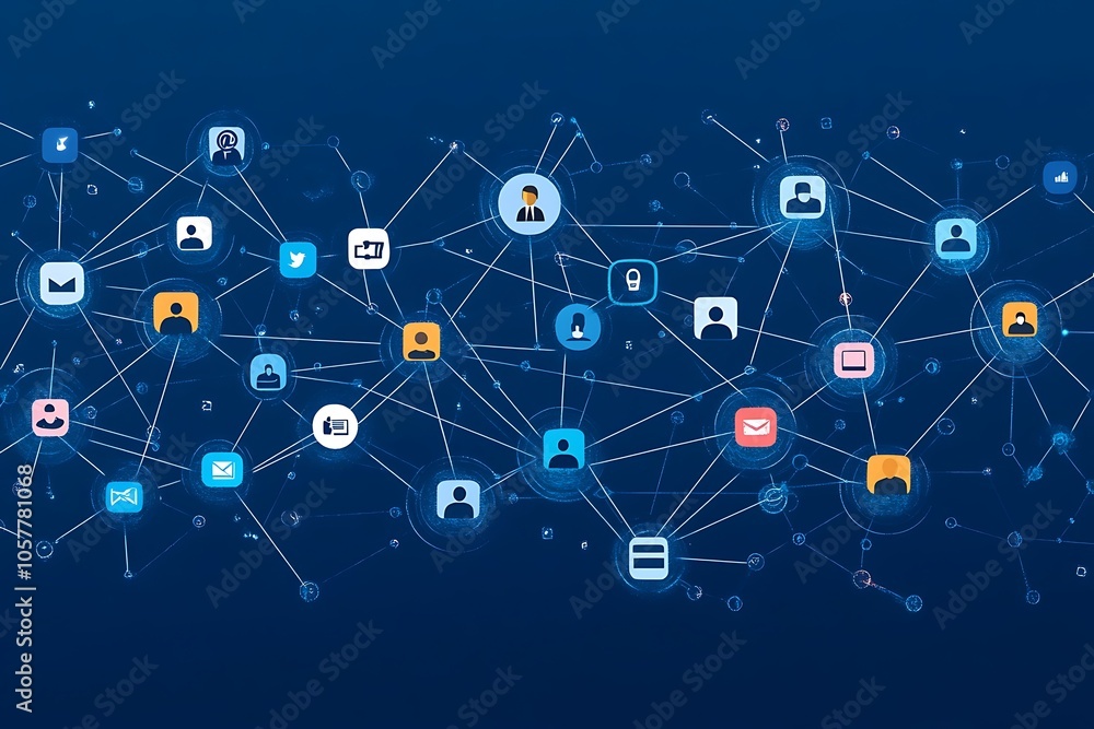 Abstract Network of Connected Users in Digital World Abstract Network of Connected Users in Digital World