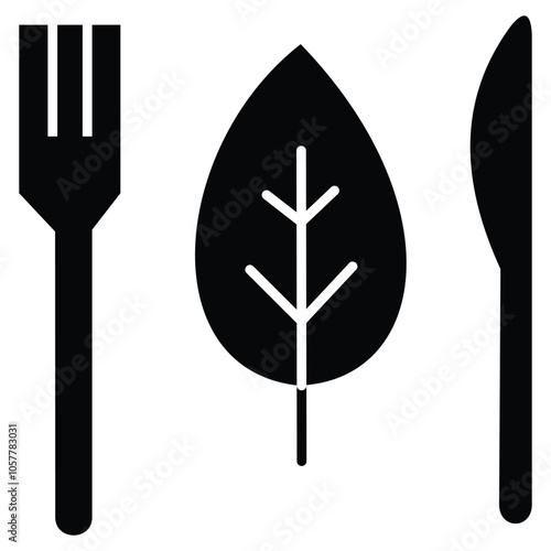 Animal-Free Green Vegan Vector Icon Design