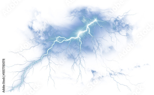 PNG Glowing lightning electrifies thunderstorm nature electricity. photo