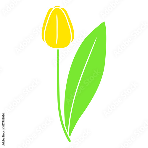 Colorful Tulip Flower Comic Cartoon Design Small Pretty Leaf Beautiful Green Plant Blooming Nature Lover Flowers Gardening Gardeners Thumb Garden Hobby Blooms Blossoms Gardener Leisure Summer
