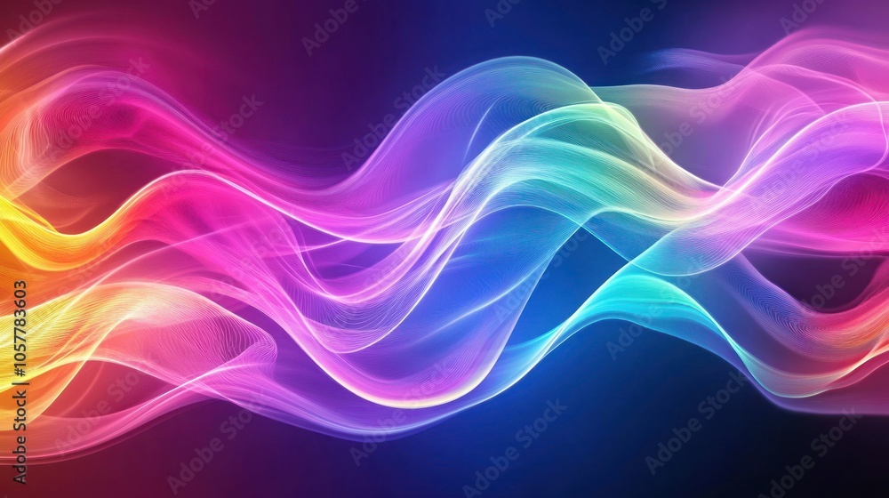 Abstract colorful wave pattern on a dark background. Abstract colorful wave pattern on a dark background.