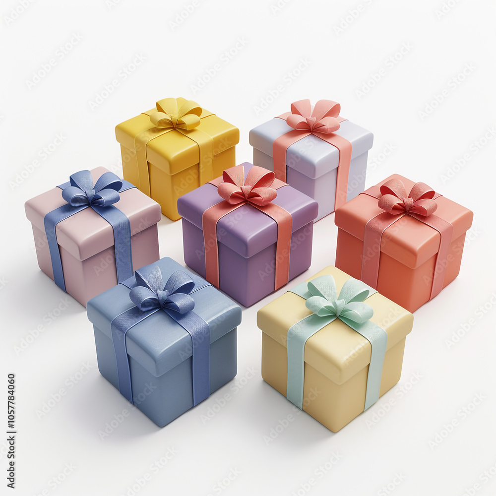Fototapeta premium Vibrant 3D Rendering of Colorful Gift Boxes