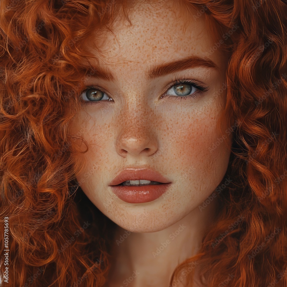 Girl with red curly hair